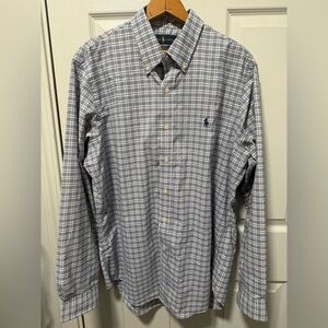 Ralph Lauren Classic Fit Performance Button Down Shirt Men's Large Plaid Causal